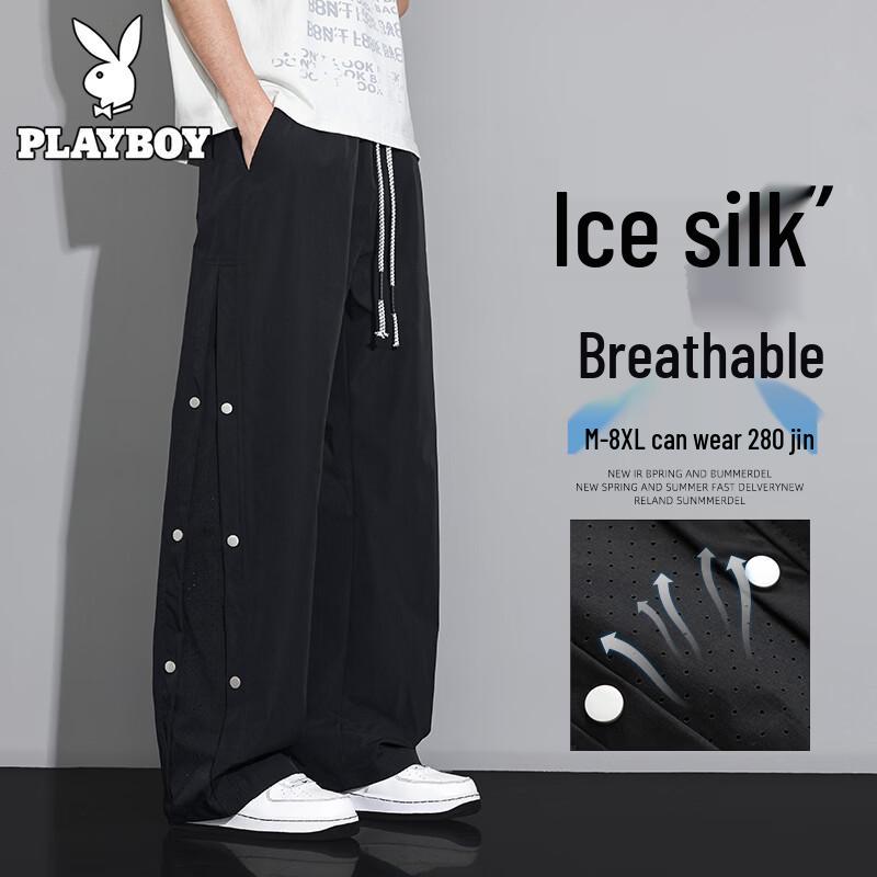 PLAYBOY Men s 2026 Summer Loose Mesh Casual Sport Pants 3XL