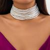 DIEZI Elegant Multilayer Imitation Pearl Necklace Bracelet Vintage Beads Jewelry Sets Wedding  Party Dress 2025 New Jewelry