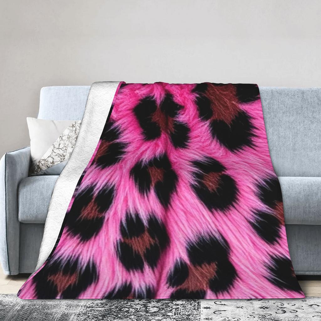 Leopard Texture Blanket Quality Soft  Throw Blanket Autumn Girls Boys Couch Chair Fluffy Bedspread