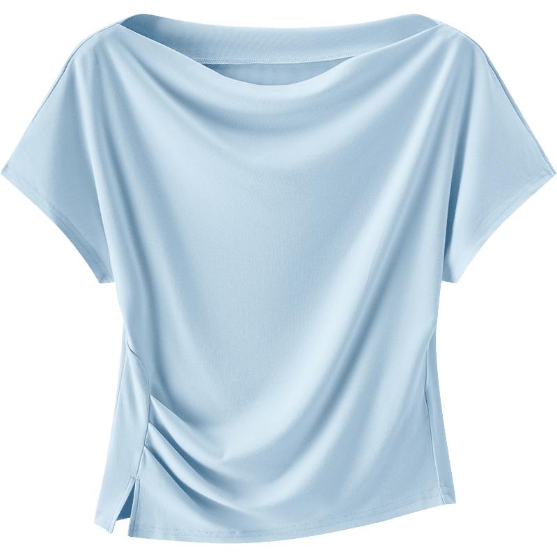 Dámské letní úzké tričko Semir s plisovaným výstřihem