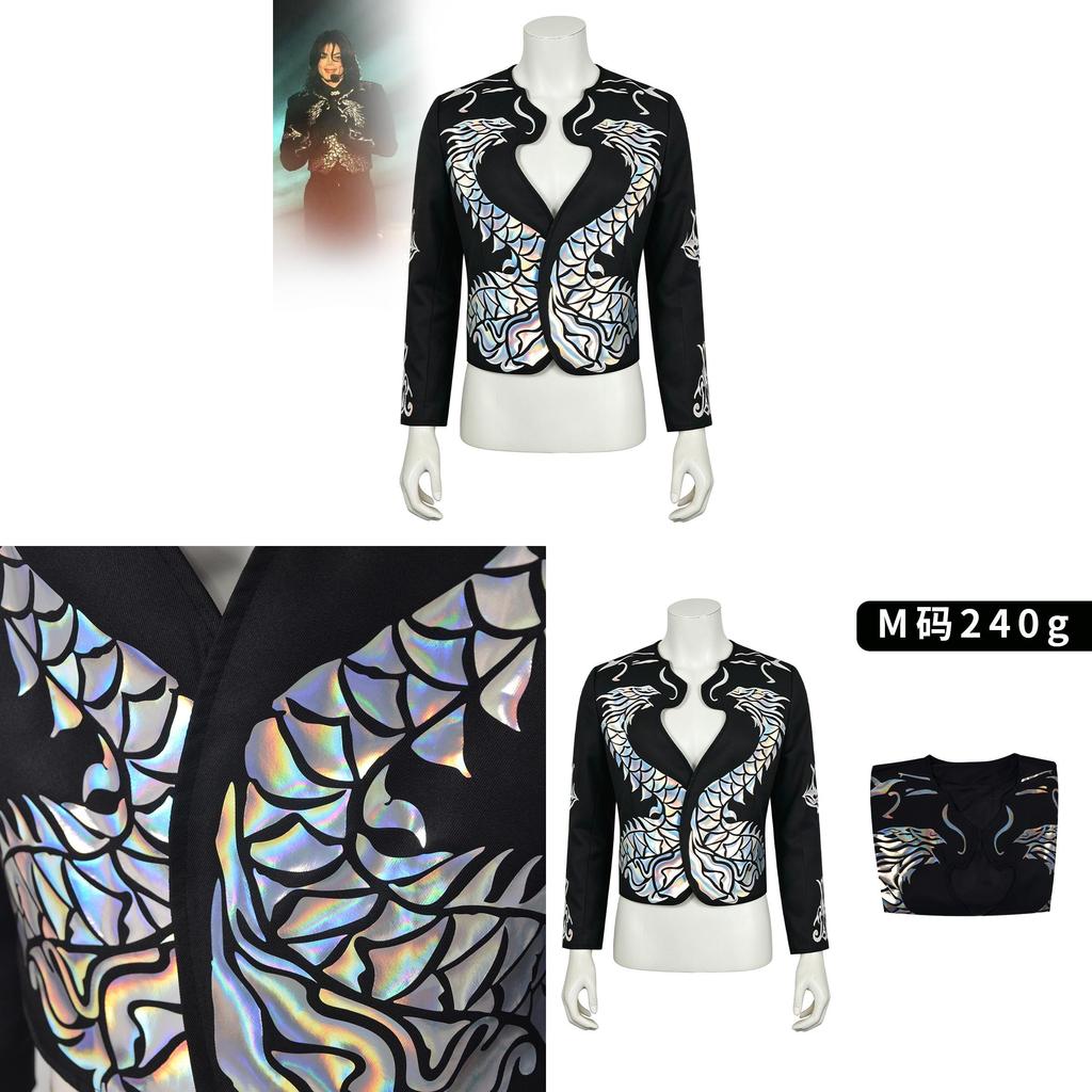 Michael Bad Dragon Pattern Performance Costume With Polyester Material For Concerts And Cosplay
