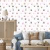 Wallpaper Little Rabbits On a White Background for the Living Room and Bedroom 50x1000