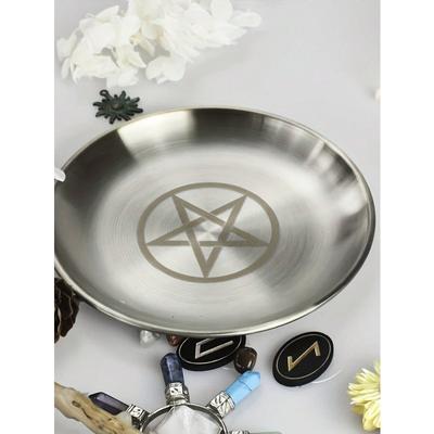 Three-phase Moon Pentagram Ornament Metal Candlestick Display Stand