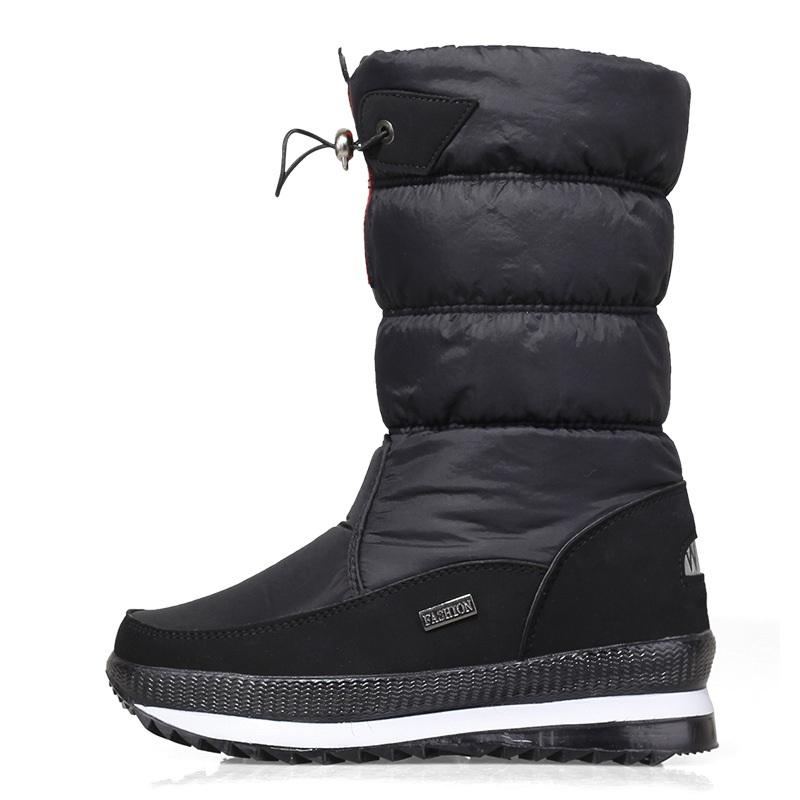 Bottes Hiver Femme En Velours Côtelé – Chaussures En Coton Douces – Semelle Antidérapante – Talon Carré 2,5 Cm – Enfilage Facile