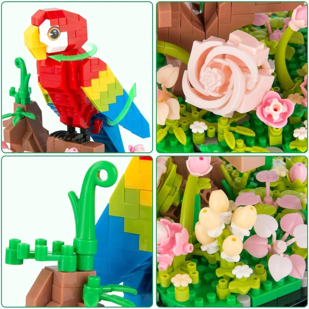Flower Bouquet Building Kit for Adults Animals Flowers 551 PCS Botanical Collection Mini Building Blocks Set Gifts for Girls
