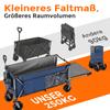 300L+120L Wagon and Tailgate, 180cm Foldable Wagon with Extra Wide 17x10 cm All-Terrain Wheels, Ideal for Garden, Shopping, and Outdoor Use (Blue)