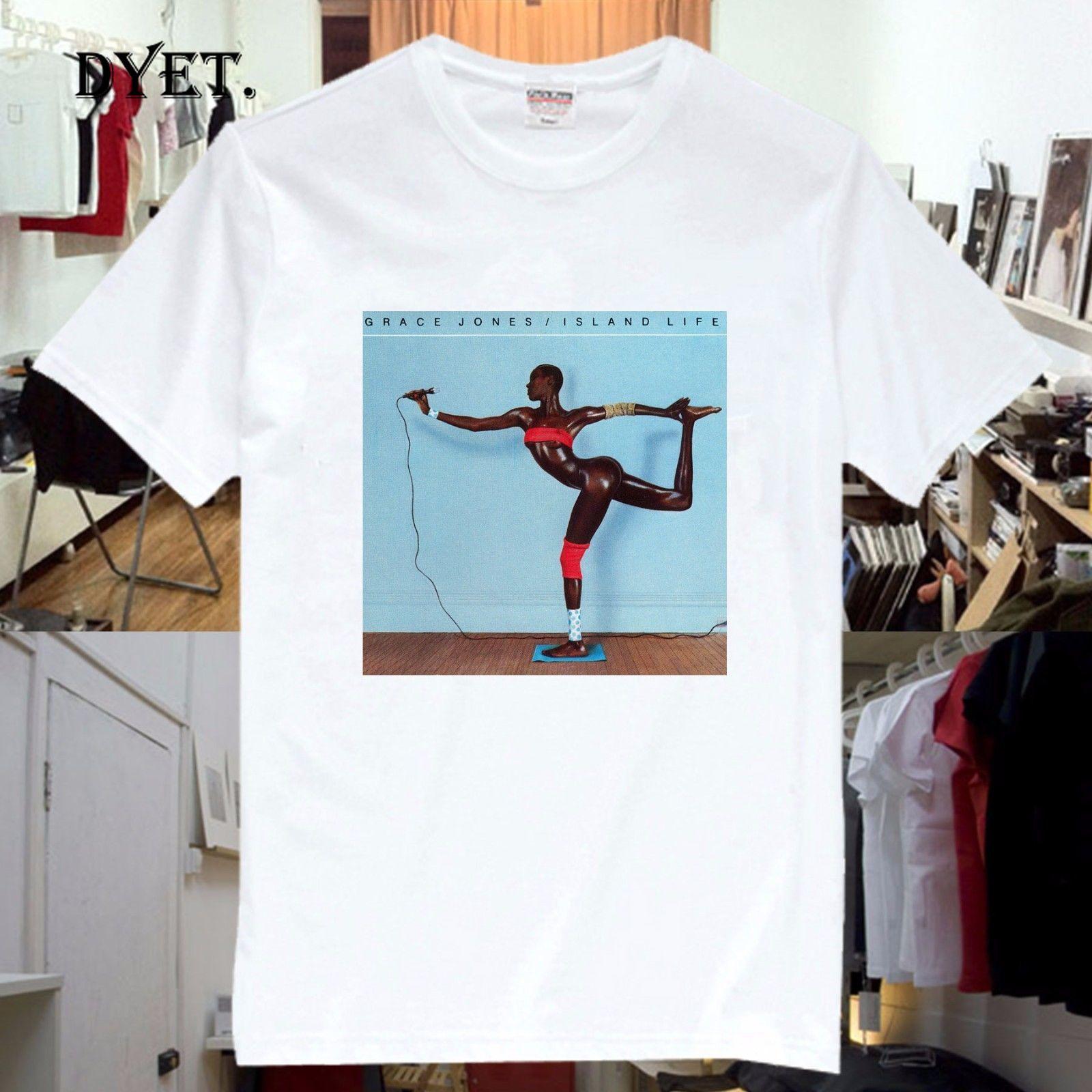 

Grace Jones Island Life Rock Music Band CD T Shirt Unisex GJ3 New Arrival Men T-Shirt New Funny Tops Tee Casual O Neck 4XL