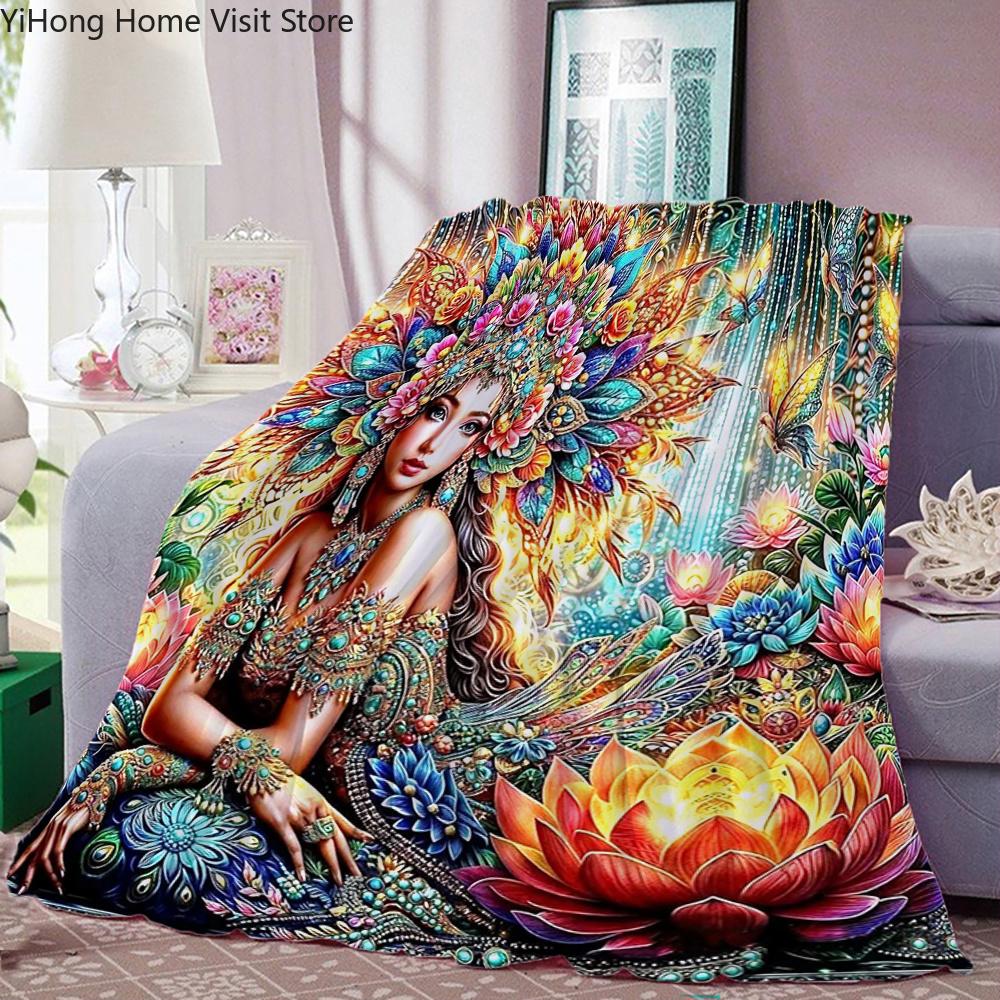 Woman Rhinestones Pictures Soft Plush Blanket,Flannel Blanket Throw Blanket for Living Room Bedroom Bed Sofa Office Cover Gift