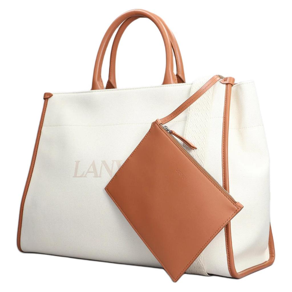 Lanvin MM Tote Bag With Strap Off White Women Bags LW-BGTC00-CANV-P23-001