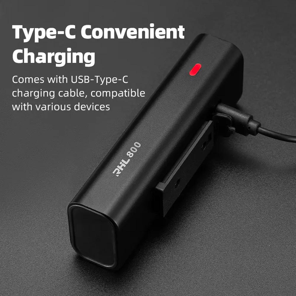 Front bike light 800lm USBC cable 4 operating modes
