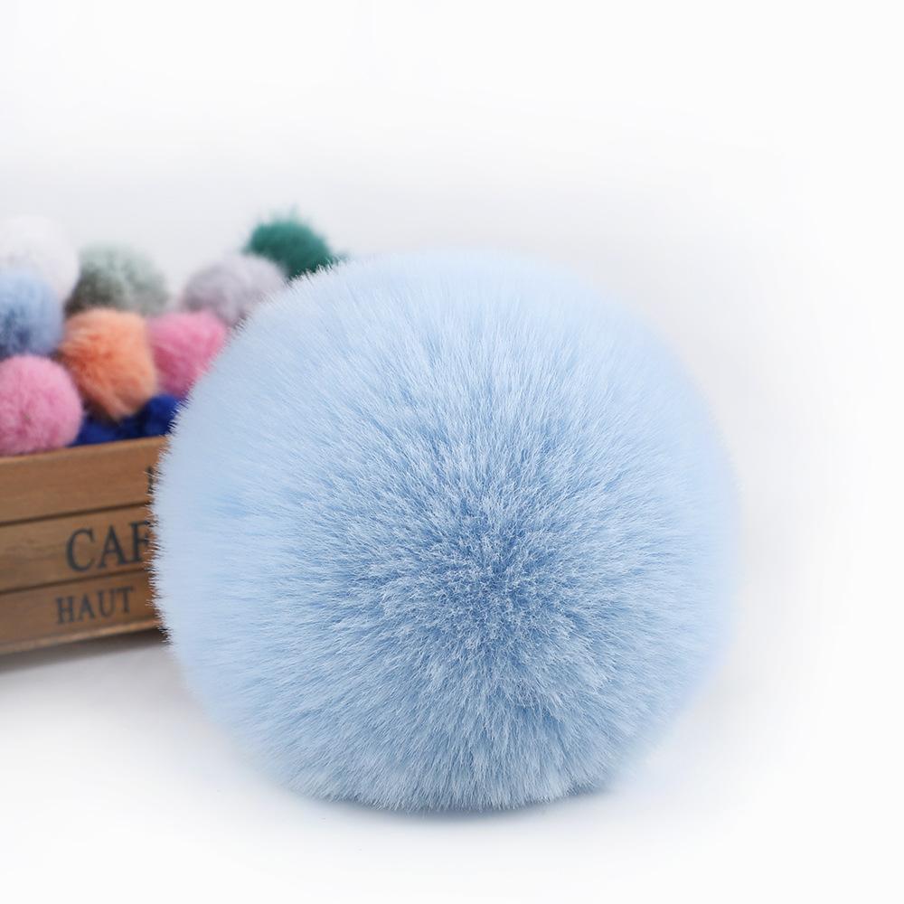 1 Pieces Faux Fox Fur Pom Pom Balls DIY Hat Beanie Accessories with Elastic Loop for Hats Keychains Scarves Gloves Bags Shoes