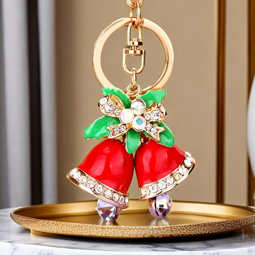 Rope Red Elegant Keychain With Classic Christmas Bell Unique Gift For Any Celebration