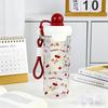 Water bottle high value cartoon float plastic cup large capacity portable ins direct drinking plastic straw water cup tea cup