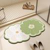 Anti-Slip Absorbent Bathroom Mat: Irregular Flower Design, Dirt-Resistant Diatomaceous Earth