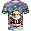 Santa Claus Christmas Print Short Sleeve for Boys Girls Cute O-Neck Pullover Tees Casual Loose Children's Top Children's T-Shirt