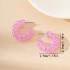 Retro twist C-shaped earrings, simple temperament, trendy acrylic earrings