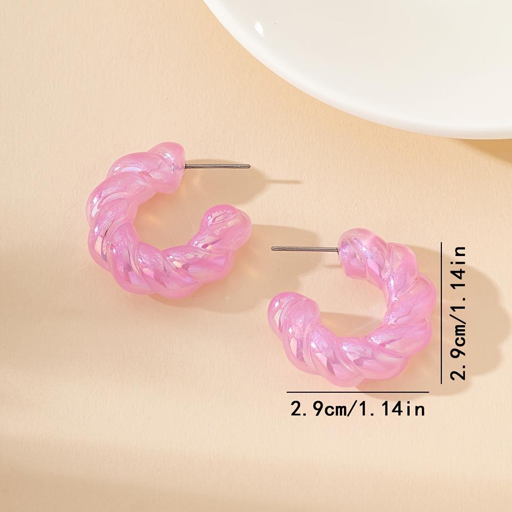 Retro twist C-shaped earrings, simple temperament, trendy acrylic earrings
