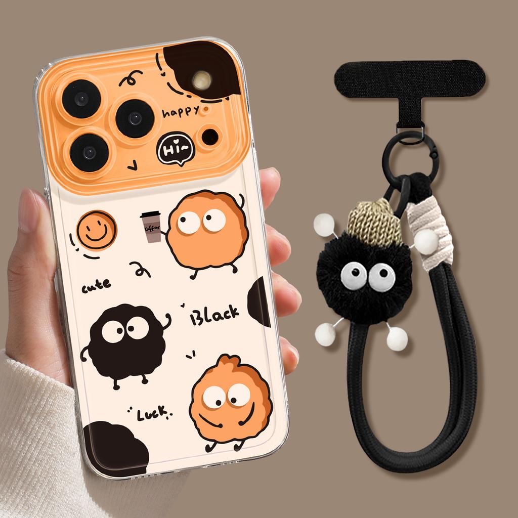 Coffee briquettes apply to Apple 17 cartoon 16promax cute 15iPhone14 lanyard 13 couple mobile phone case