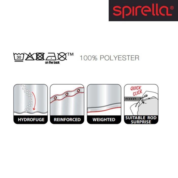 Rideau de douche - spirella - porto - 180x200 cm - 100% polyester - blanc - contemporain