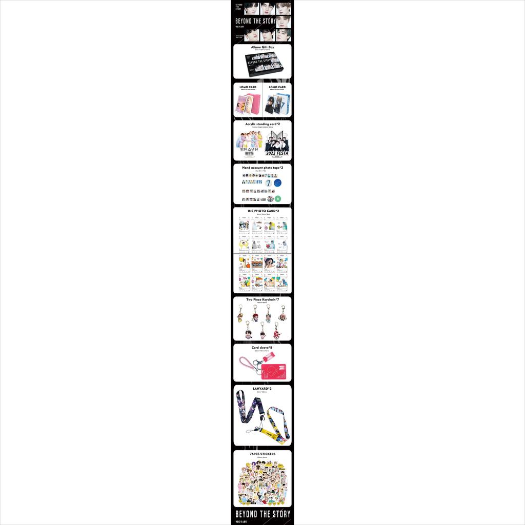 Kpop BTS Beyond The Story 10 Yıl Kaydı Ürün Hediye Kutusu Seti Lomo Kartlar Standee Sevimli Anahtarlıklar Kordon Çıkartmalar ile ARMY Hayranları Koleksiyonu için