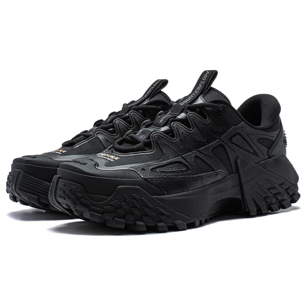Li Ning Outdoor CF Tracing Linchuan FW Fabric Cushioning Breathable Low top Casual Shoes Men's Black AGLT161-3