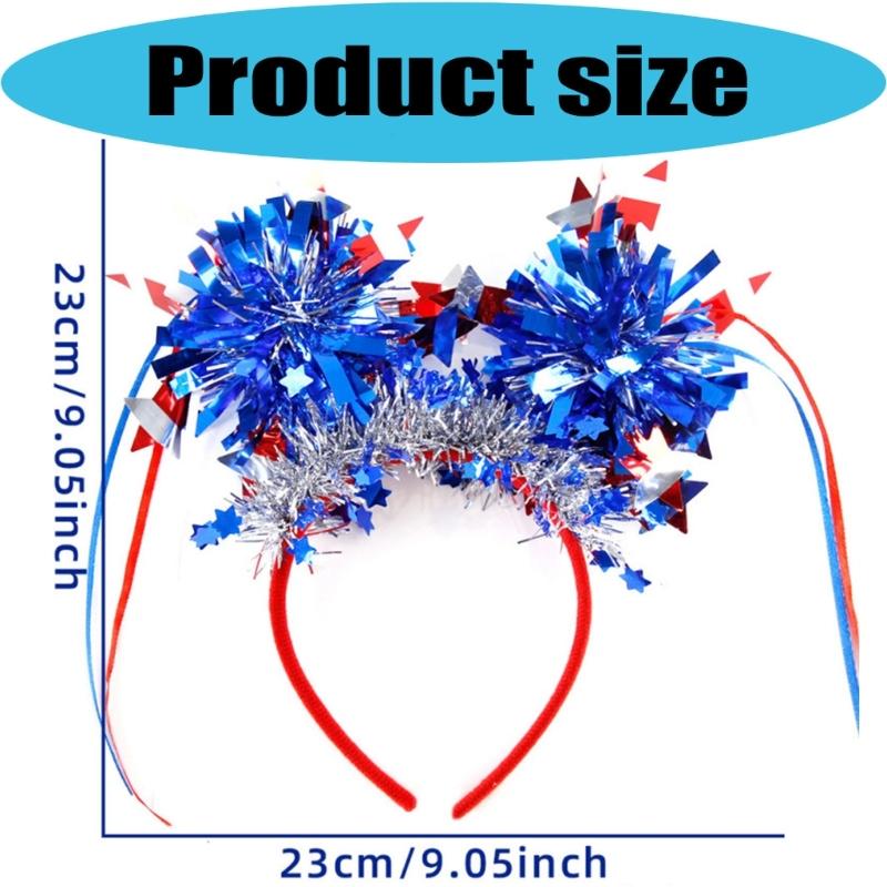Patriotic Headband For Independence Day With Stripes Design Comfortable Plastic Hair Accessories For Adults Kids