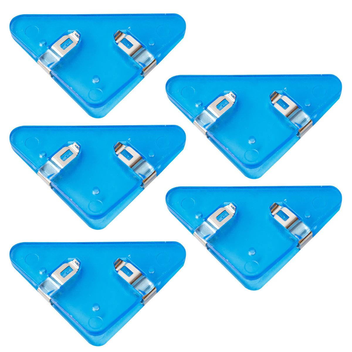 

5 шт. Прозорі трикутні кутові затискачі для запобігання згортанню книги Багатофункціональний файл документів Кутові затискачі для сторінок книги Студентське приладдя синій