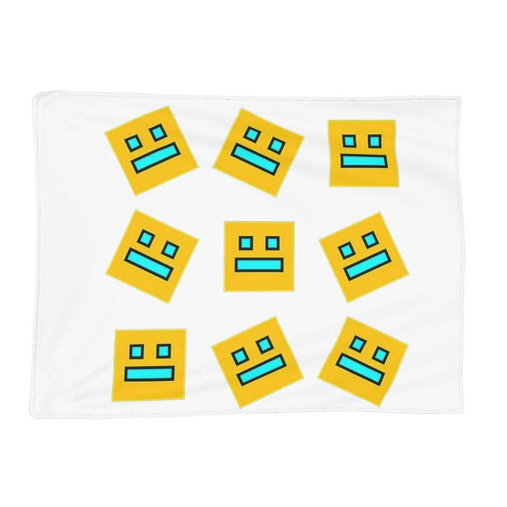 Video Game Geometry Dash Blanket Soft Warm Flannel Throw Blanket Plush for Bed Living Room Picnic Travel Home Sofa