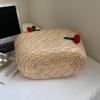 New Woven Women's Bag Handmade Grass Woven Handbag Fashion Embroidery Versatile Shoulder Bag Beach Bag KTB