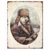 Vintage Bear In Retro Clothing Metal Tin Sign Wall Decor 20x30cm