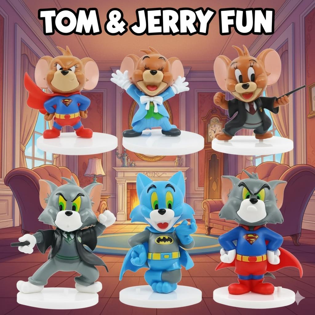 Фигурки Том и Джерри Tom & Jerry набор игрушек детские 7,5-9,5 см