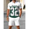 Mens Casual Loose Fit Polo Shirt With 3D Digital Print Short Sleeve Asymmetrical Design Wear
