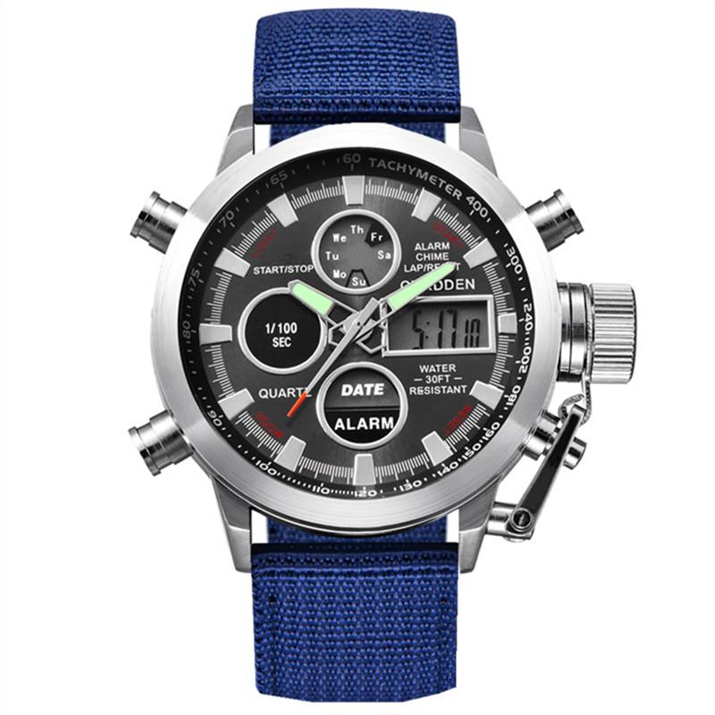 Relogio Masculino Original Big Brand Men Watches Cool Fashion Nylon Band Sport Dual Time Digital Watch Reloj Hombre Montre Homme