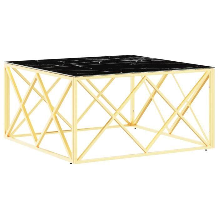 VidaXL Coffee Table Gold 80x80x40 Cm Stainless Steel and Glass 349972