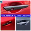 Outside Car Door Pull Doorknob Handle Bowl Cover Trim Fit For Mazda CX-70 CX-80 CX-90 2025 2026 ABS Exterior Accessories