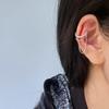 Su Chuang S925 Sterling Silver Twisted Double Layer Chain Ear Clip, No Piercing Required