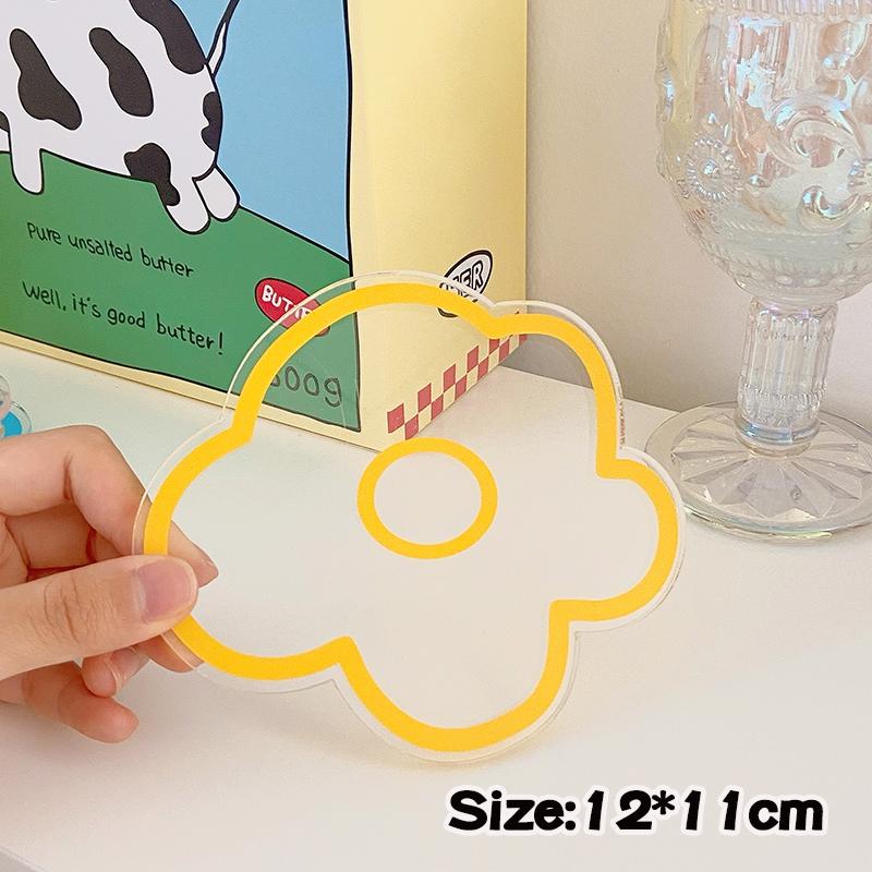 Klarer Acryl-Untersetzer, rutschfeste Tassenunterlage, unregelmäßige Blumenform, wärmeisolierte Unterlage, Tischset, Café-Dekor, Küchenbechermatten