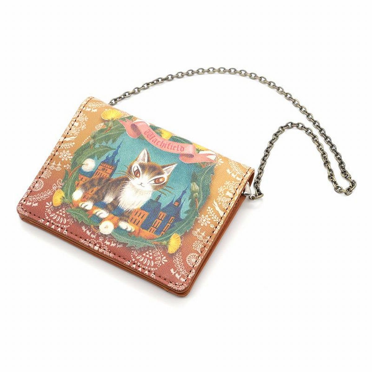 [Wachifield] Кот Даян, Натуральная кожа, Съемная цепочка, Двусторонний пропуск-цепочка Сигишоара