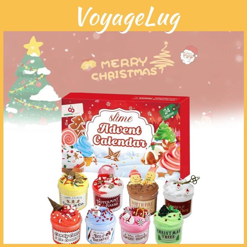 24 Tage Weihnachten Schleim-Set Countdown-Kalender Butter-Schleim Stressabbau Spielzeug