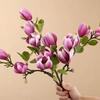Uflower 67cm Silk Magnolia Branch Artificial Flowers Home Garden Hotel Table Vase Decor DIY Photo Props Spring Festival Decor