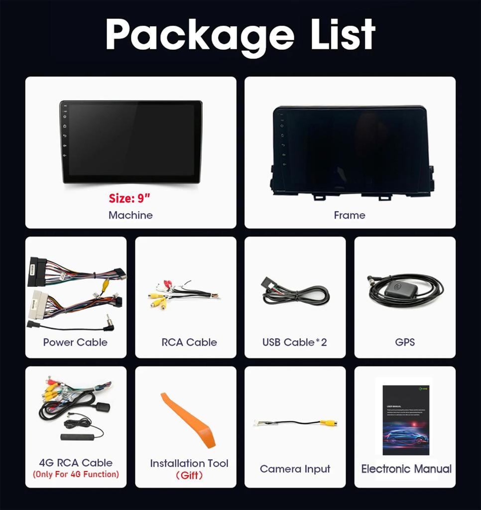 For Kia Morning 3 Picanto 2017-2020 Android 13 Car 4G WIFI GPS Navigation Radio Multimedia  4G 2 Din Wireless Carplay Screen