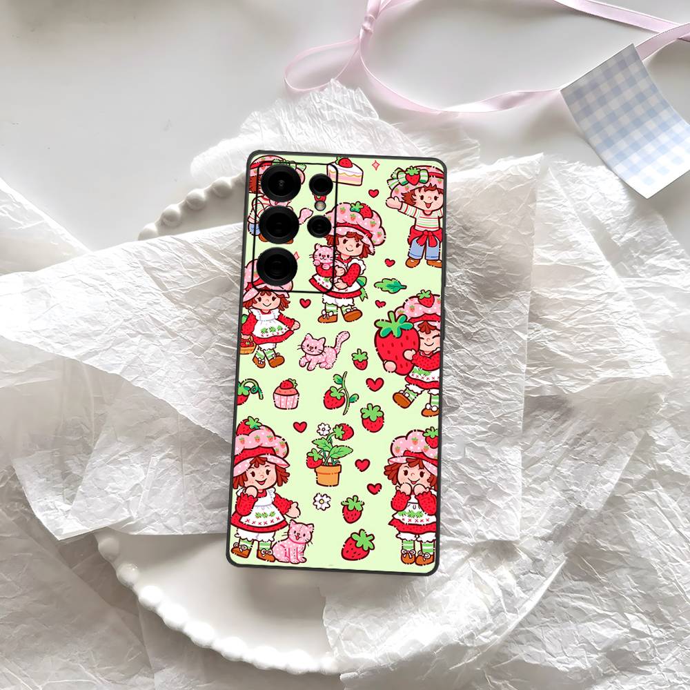 S-Strawberry-shortcake Girl Phone Case For Samsung S 24 Fe 25 Ultra Plus 20 Lite 21 30 22 23 24 22 Ultra 5G Fundas