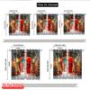 2pcs 2D flat printing Merry Christmas Popular Party Window Curtains Pine Snow Trail (2) Durable Polyester Without Electricity