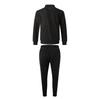 2025 Men's Slim Fit Cardigan Jacket Set with Waffle Knit, Zipper Pocket, and Lapel Collar for Spring and Autumn