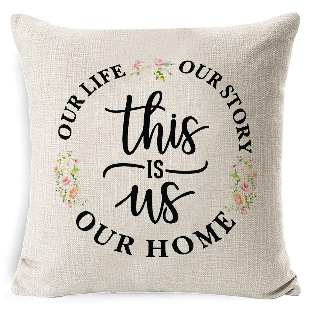 Home Furnishings Christmas Pillow Cover Nordic Plaid Linen Cushion Cover Sofa Cushion Cover