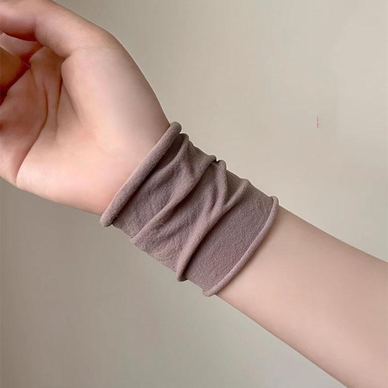 4 Pieces A Set Soft High Elastic Scrunchie Wide Edge Seam Free Hair Rope Simple Retro Ponytail Rubber Band