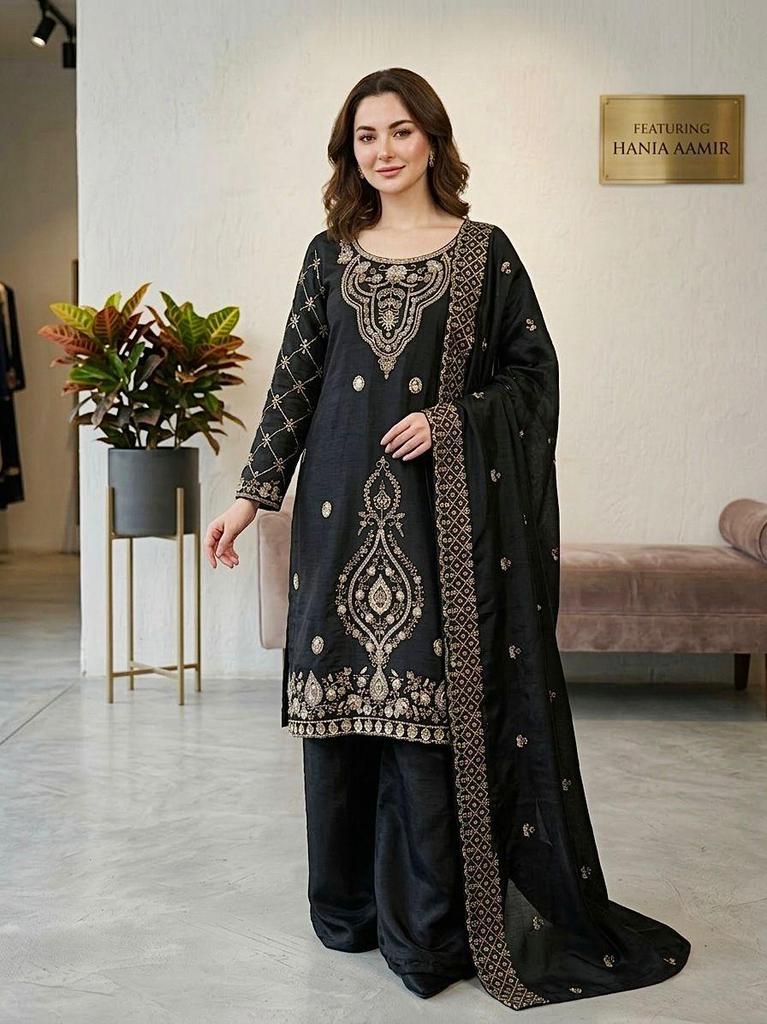 Indian Bollywood Salwar Kameez Palazzo Dupatta Set Women Designer Ethnic Fancy Silk Salwar Suit