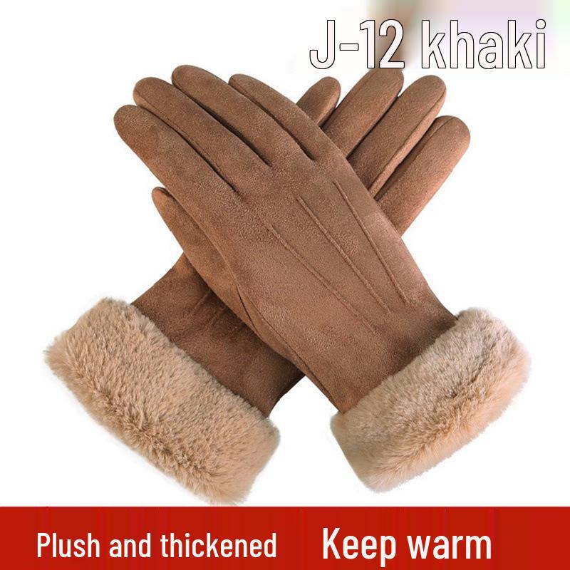 

Женские зимние перчатки с сенсорным экраном – Толстый бархат, Теплые, Корейский стиль для езды на велосипеде и защиты от холода One Size