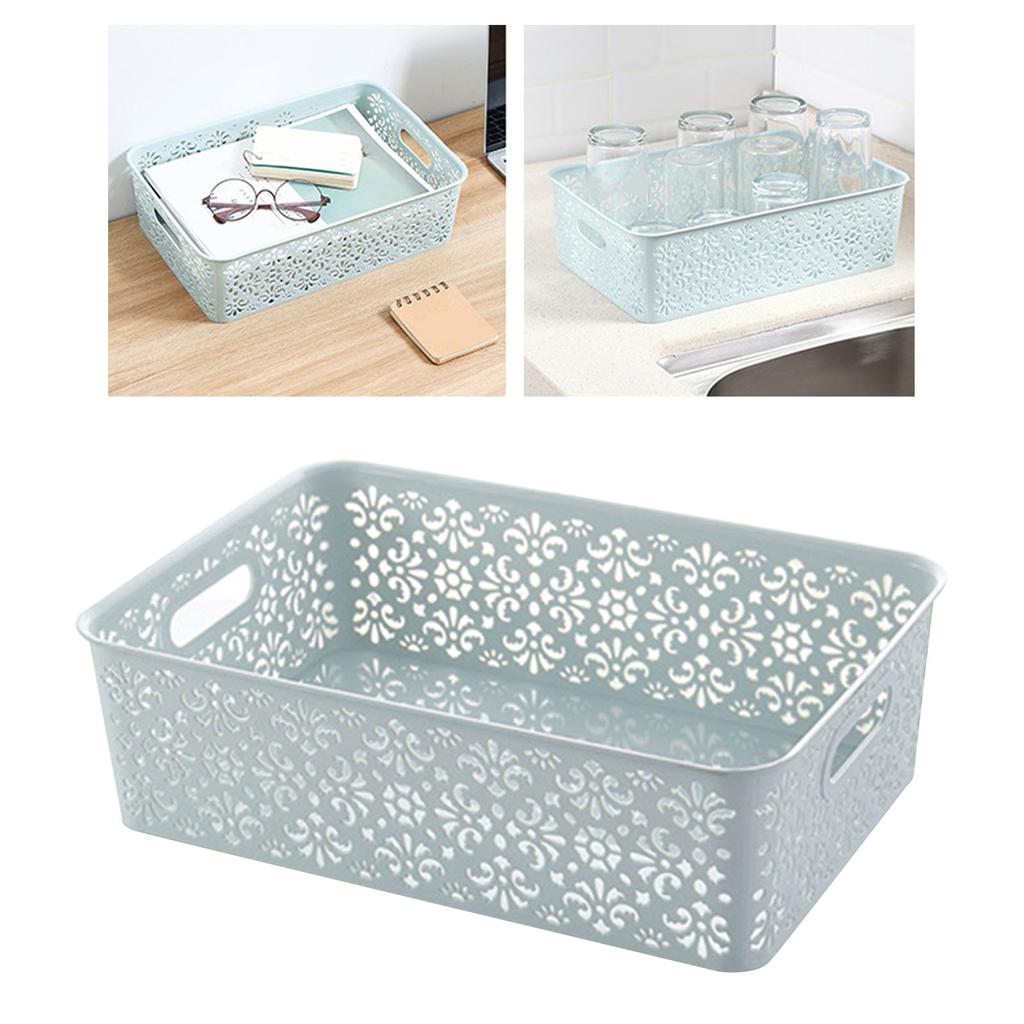Multifunction Organization Basket Hollow Out Large Capacity Box Storage Bin for Office Desktop