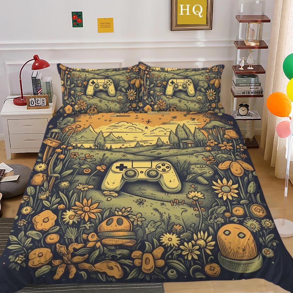 3D Game Console Printing Bedding Set Twin Size Bed Set Cover Children Fashion Design Pillowcase High Quality Bedspread